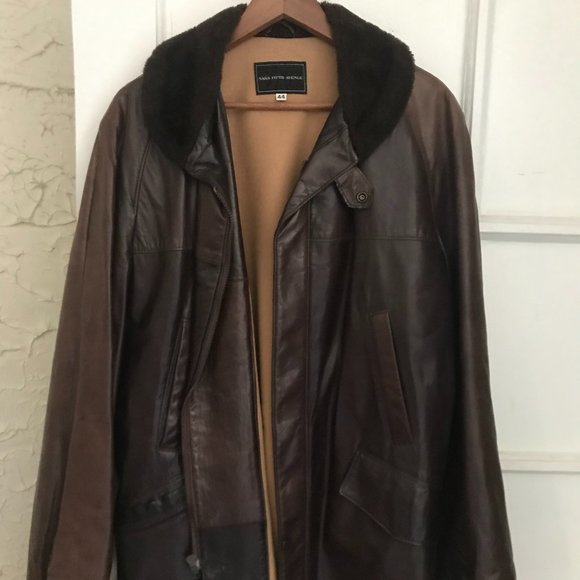 Saks Fifth Avenue men's leather coat
